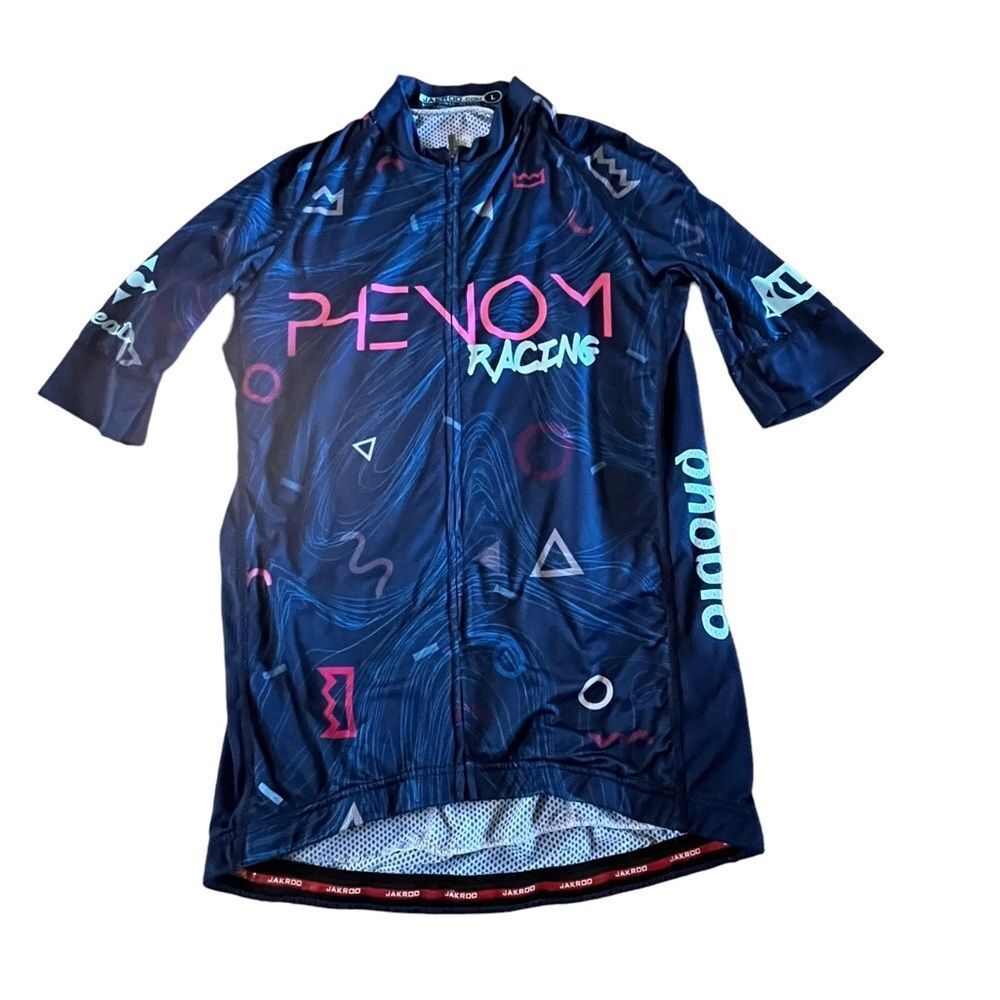 Jakroo Blue & Pink Phenom Cycling Biking Jersey
